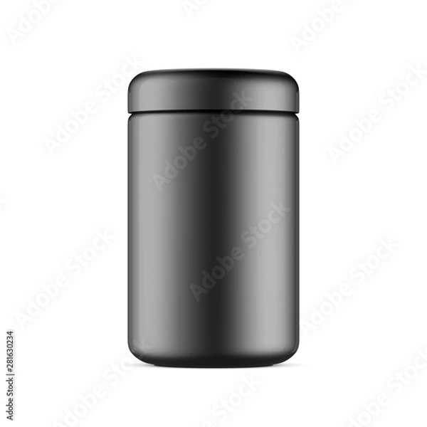 Obraz Black Jar package Mockup isolated on white