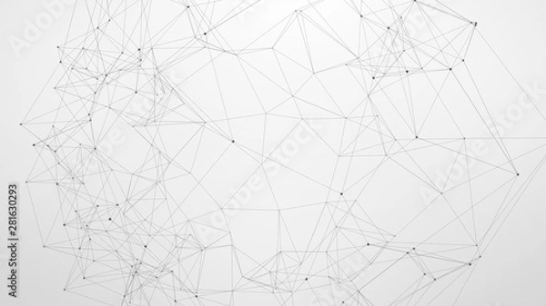 Obraz Abstract plexus background with connecting dots and lines. Global network connection, digital technology and communication concept.