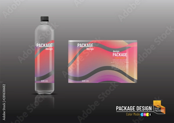 Obraz Labels & Plastic bottle, package design template, mock up-Vector illustration