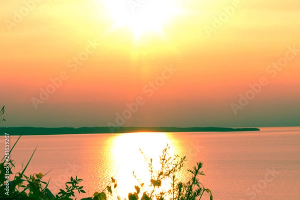 Obraz sunset over lake