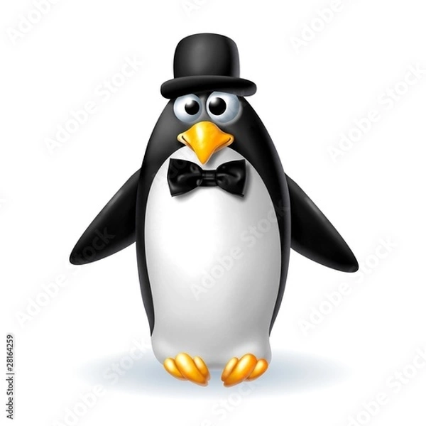 Obraz pinguino con bombetta
