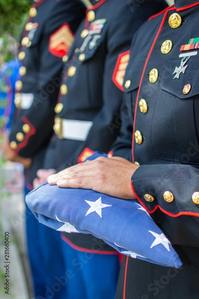 Obraz Marine with flag