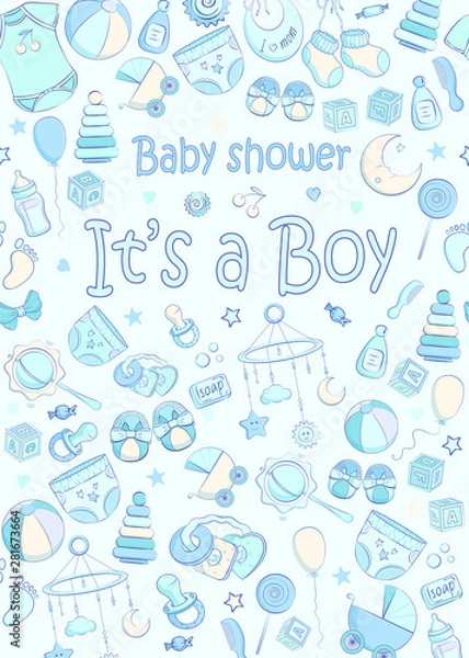 Obraz Vector baby shower invitation