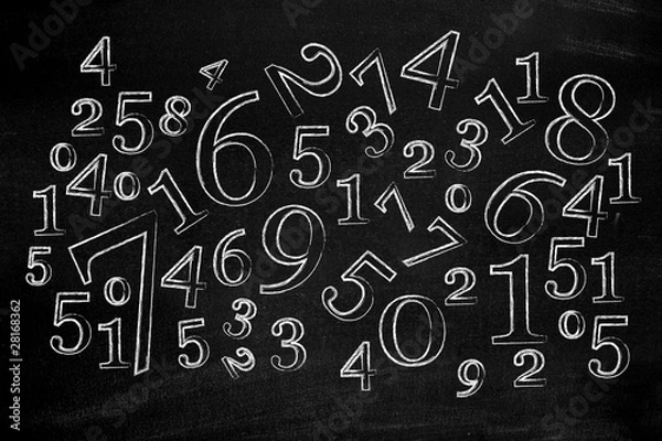 Fototapeta Numbers on blackboard