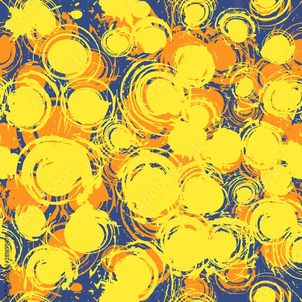 Obraz Seamless grunge pattern with circled brush strokes