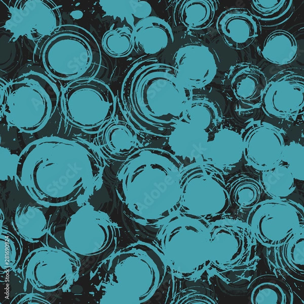 Fototapeta Seamless grunge pattern with circled brush strokes