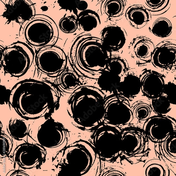 Obraz Seamless grunge pattern with circled brush strokes