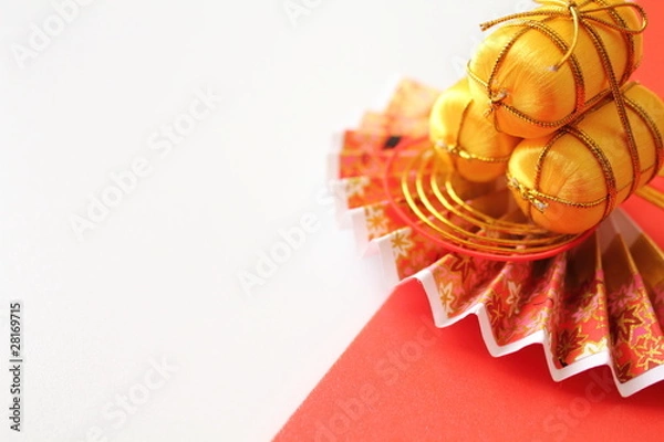 Fototapeta 米俵と扇子