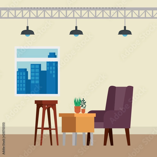 Obraz livingroom home place with sofa scene