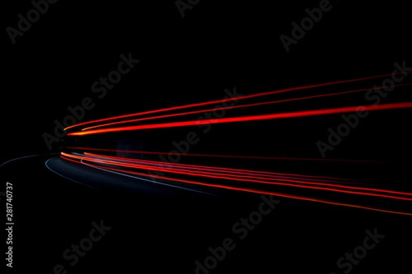 Obraz light trails in tunnel