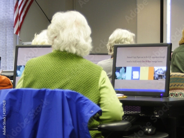 Fototapeta senior citizen computer lab