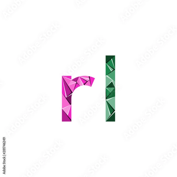 Obraz colorful triangle abstract letter initials