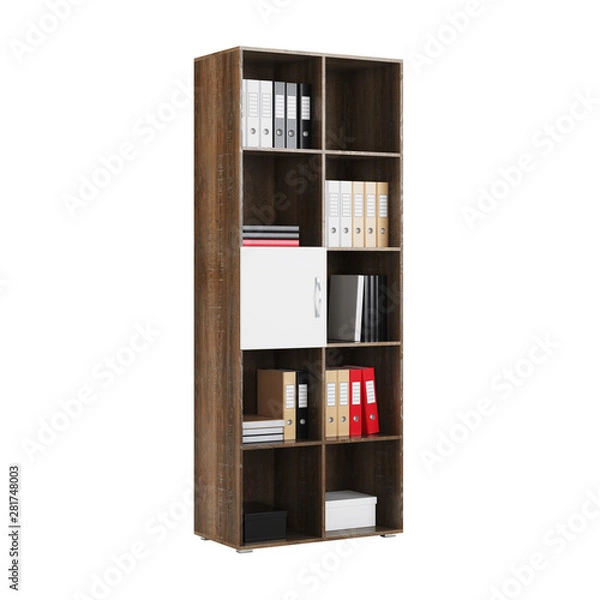 Fototapeta Shelving isolated on white background. 3D rendering.