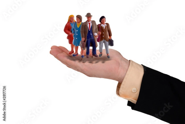Obraz business hand with workers