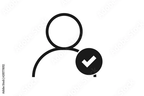 Fototapeta Profile or user verification line icon vector