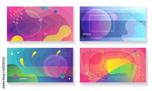 Fototapeta Geometric banners set. Creative shapes composition. Eps10 vector.	