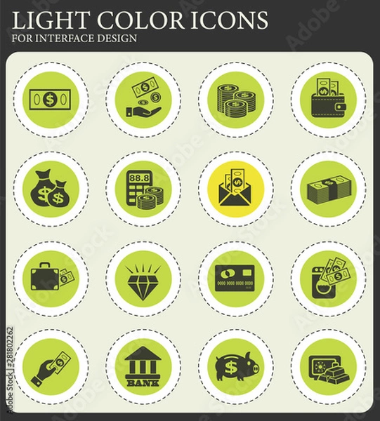 Obraz hand and money icon set
