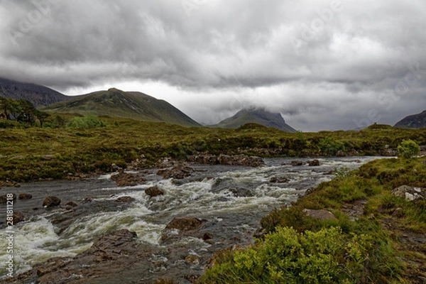 Fototapeta Cuillin Hills and River Sligachan - Isle of Skye, Scotland, United Kingdom