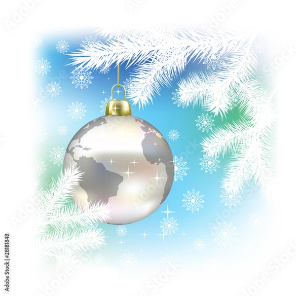 Obraz Christmas background with planet