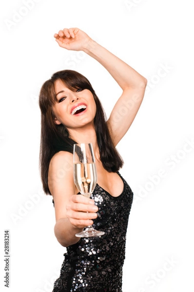 Obraz Frau mit Sektglas