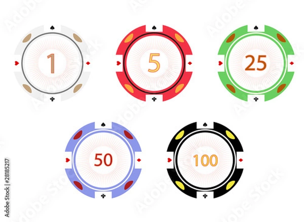 Obraz Gambling chips, vector illustration