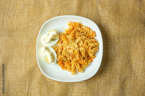 Obraz Pasta with egg