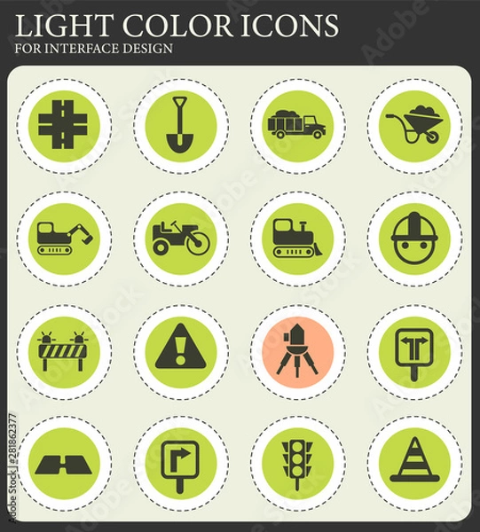 Obraz road repairs icon set