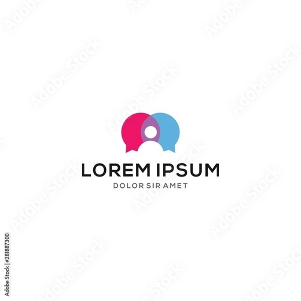 Obraz Abstract People Chat buble logo