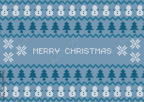 Fototapeta ノルディック柄のクリスマス背景