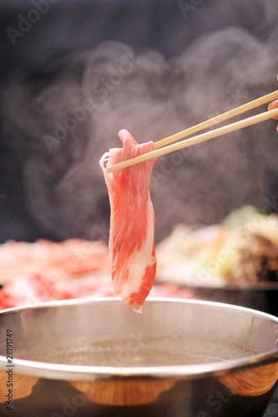 Obraz しゃぶしゃぶと湯気