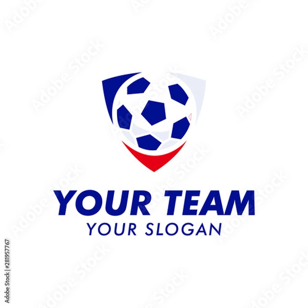 Fototapeta soccer ball logo team with emblem logo template
