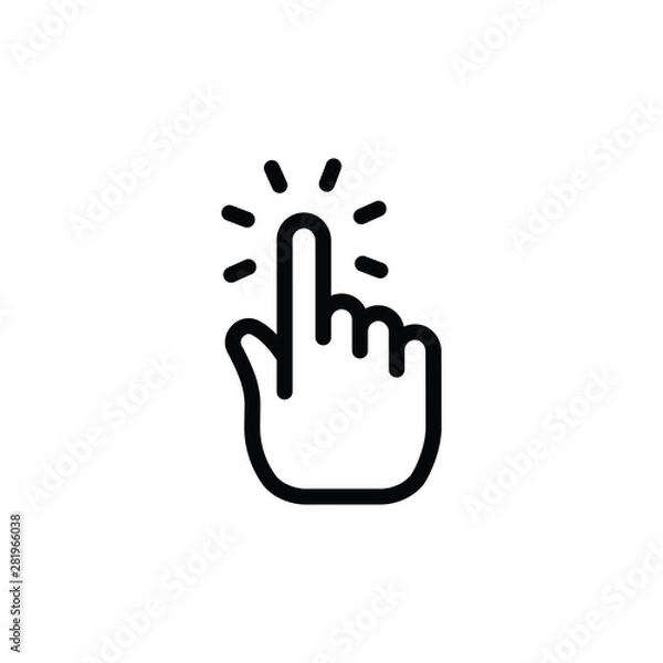 Fototapeta Hand clicking vector icon. Finger pointer.