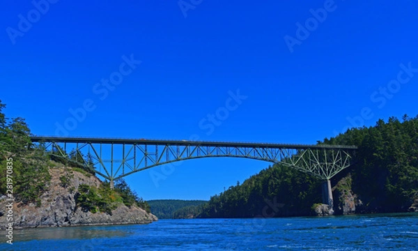 Fototapeta The Deception Pass bridge to Whidbey Island, Washington