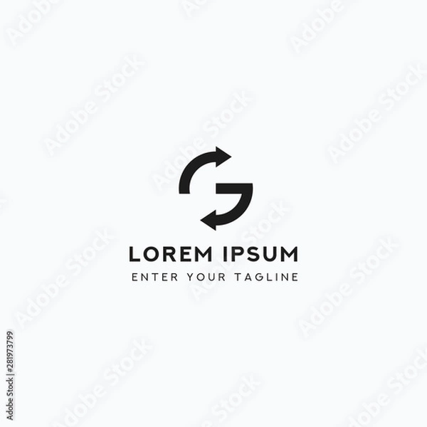 Obraz Logo Letter G Unique, Concept Letter G + Icon/Symbol Sync.