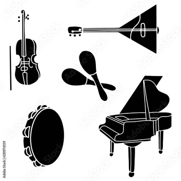Obraz Vector illustration musical instruments