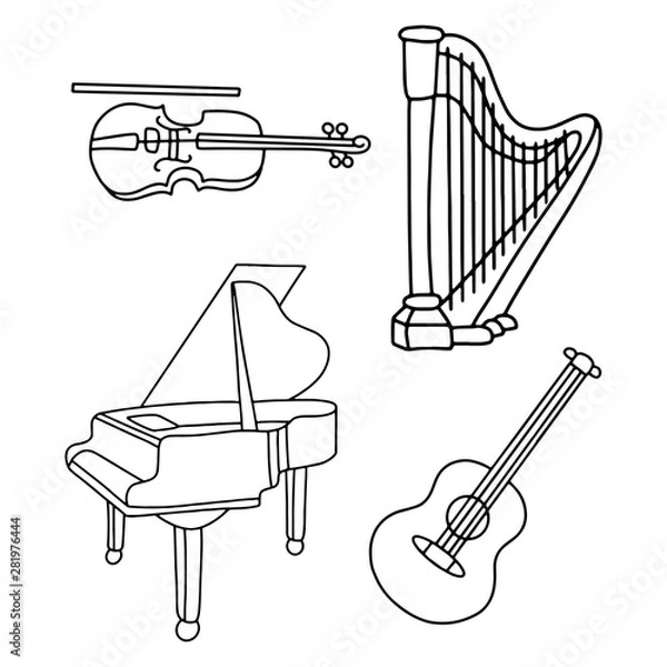 Obraz Vector illustration musical instruments