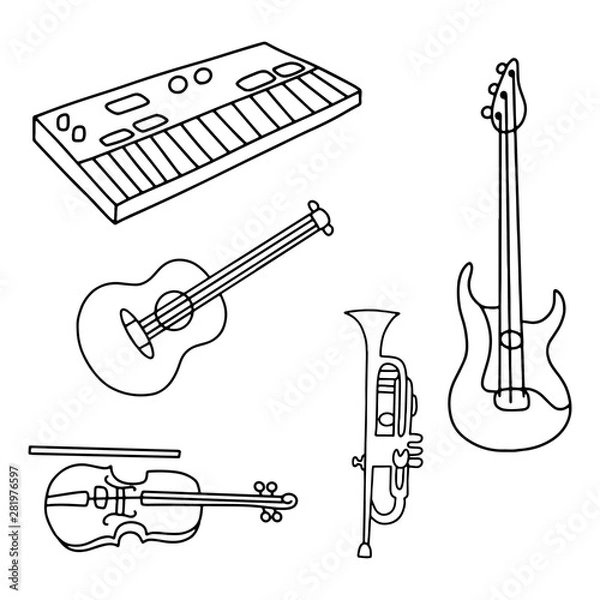Obraz Vector illustration musical instruments