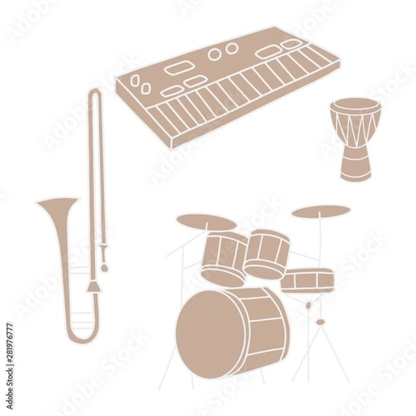 Obraz Vector illustration musical instruments