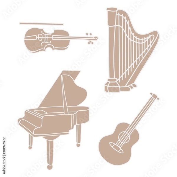 Obraz Vector illustration musical instruments