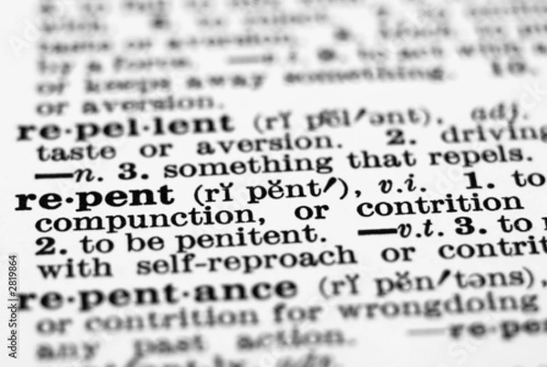 Obraz dictionary definition - repent