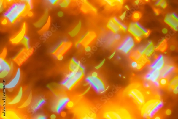 Fototapeta Multi colour blur bokeh crystal light abstract background.