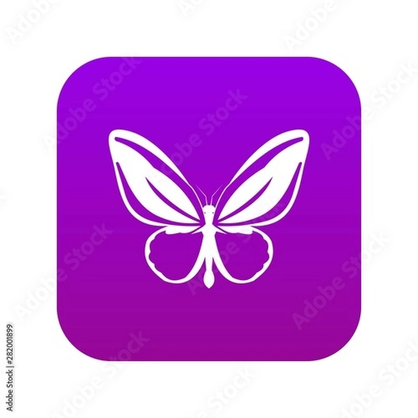 Fototapeta Butterfly icon digital purple for any design isolated on white vector illustration