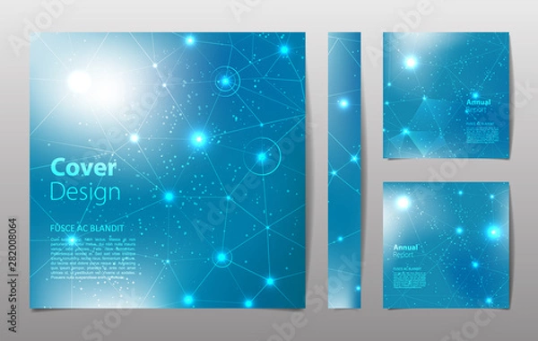 Fototapeta Molecule and Communication Background.Cover design template for annual report. Abstract modern vector illustration.