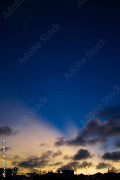 Obraz 月と夕焼け