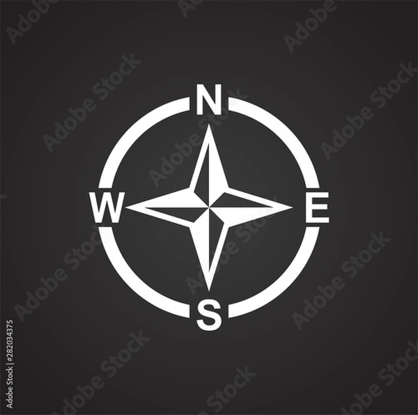 Fototapeta Windrose icon on background for graphic and web design. Simple illustration. Internet concept symbol for website button or mobile app.