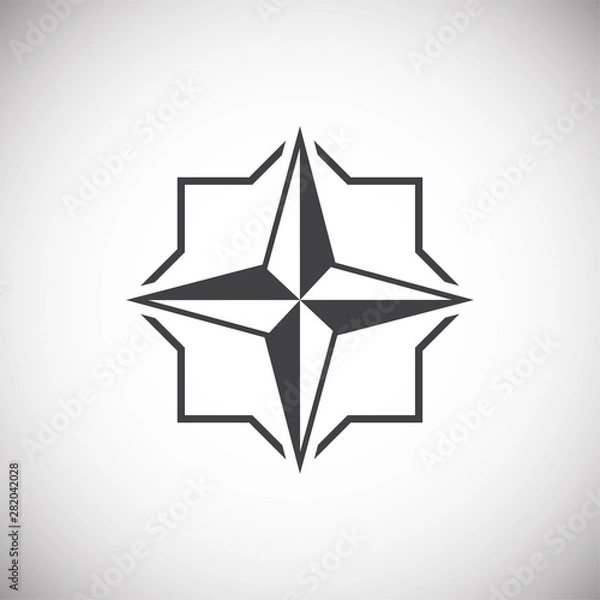 Fototapeta Windrose icon on background for graphic and web design. Simple illustration. Internet concept symbol for website button or mobile app.