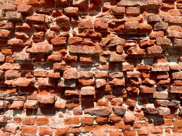 Obraz old red brick wall background
