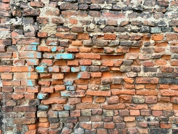 Obraz old red brick wall background