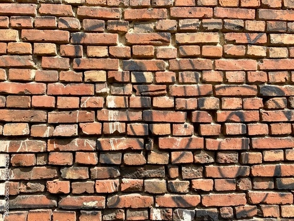 Obraz old red brick wall background