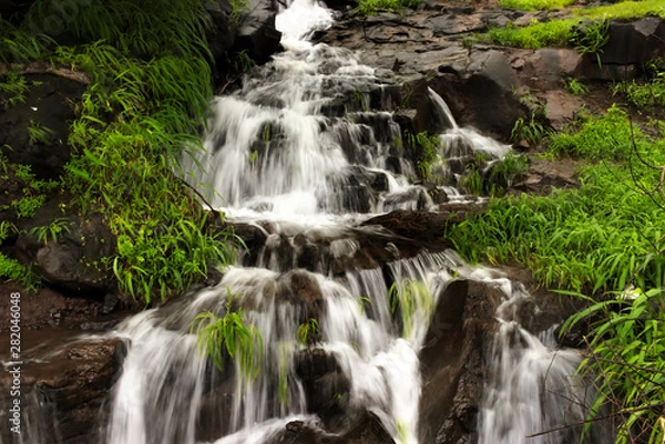 Fototapeta Waterfall mountain view close up